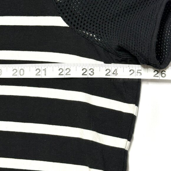 Lauren Ralph Lauren Womens 3X Black & White Striped Mesh Shirt Top Excellent - Picture 4 of 5
